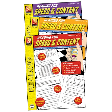 Remedia Publications Reading for Speed + Content 3-Book Set 1043